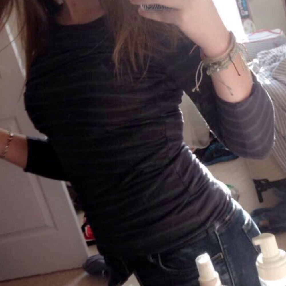CUTE LONG SLEEVE STRIPED TOP
